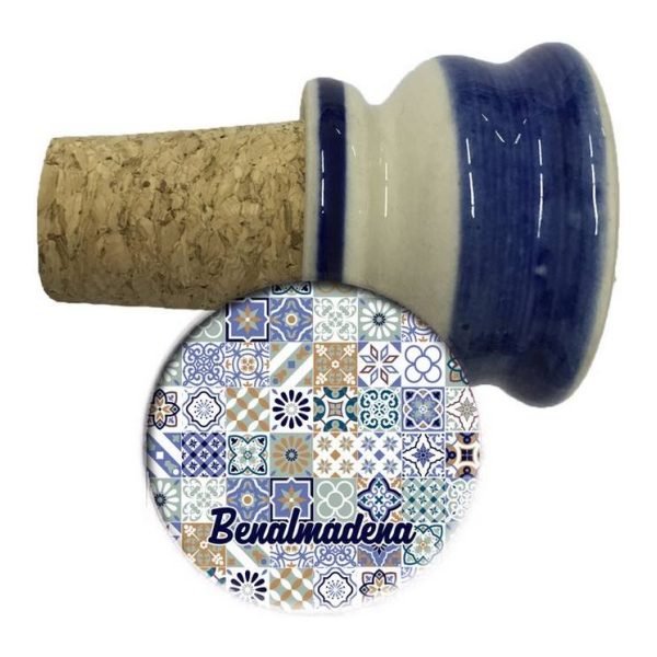 Tapón de vino de cerámica y corcho personalizado